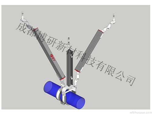 四川水管抗震支架-水管单吊式双向支架
